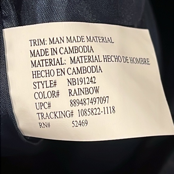 RAINBOW striped BAG drawstring backpack 12”x 15” blue lining polyester new light - Picture 7 of 9